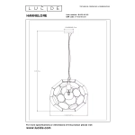 HANNELORE Lampa wisząca Ø 40 cm 1xE27 złoty mat / mosiądz 10423/40/02 Lucide - zdjęcie dodatkowe 6